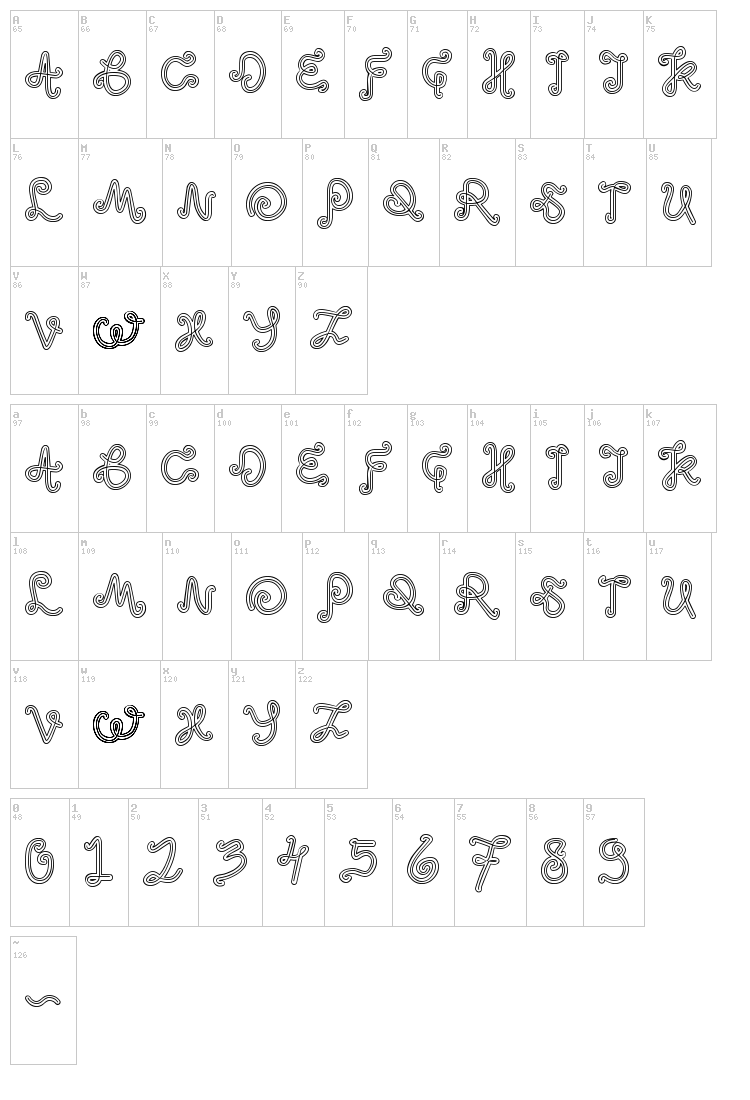Odd Ethnic font map